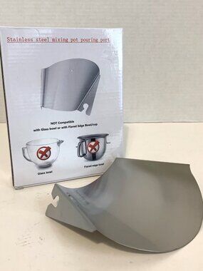 Pouring Chute for Kitchenaid Stand Mixer Stainless Steel Bowl, Premium Stainless